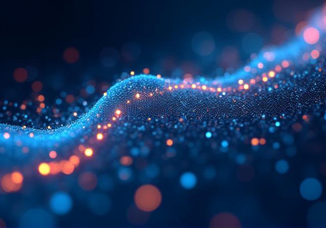 Abstract data visualization showing predictive neural networks